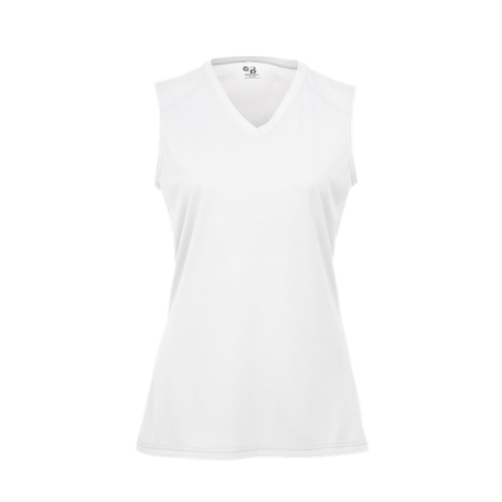 Ladies White Sleeveless T-Shirt