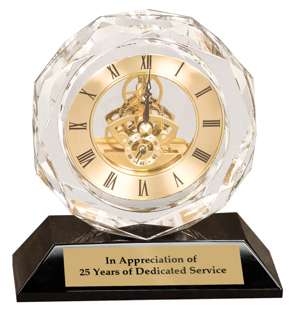 Clock engraved executive gift
